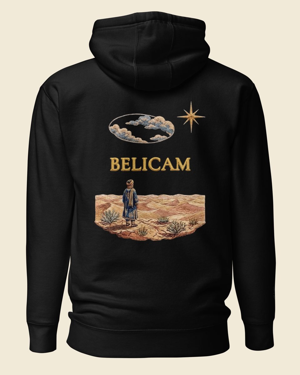 Sweat à capuche BELICAM Le Désert — Noir, vue de dos