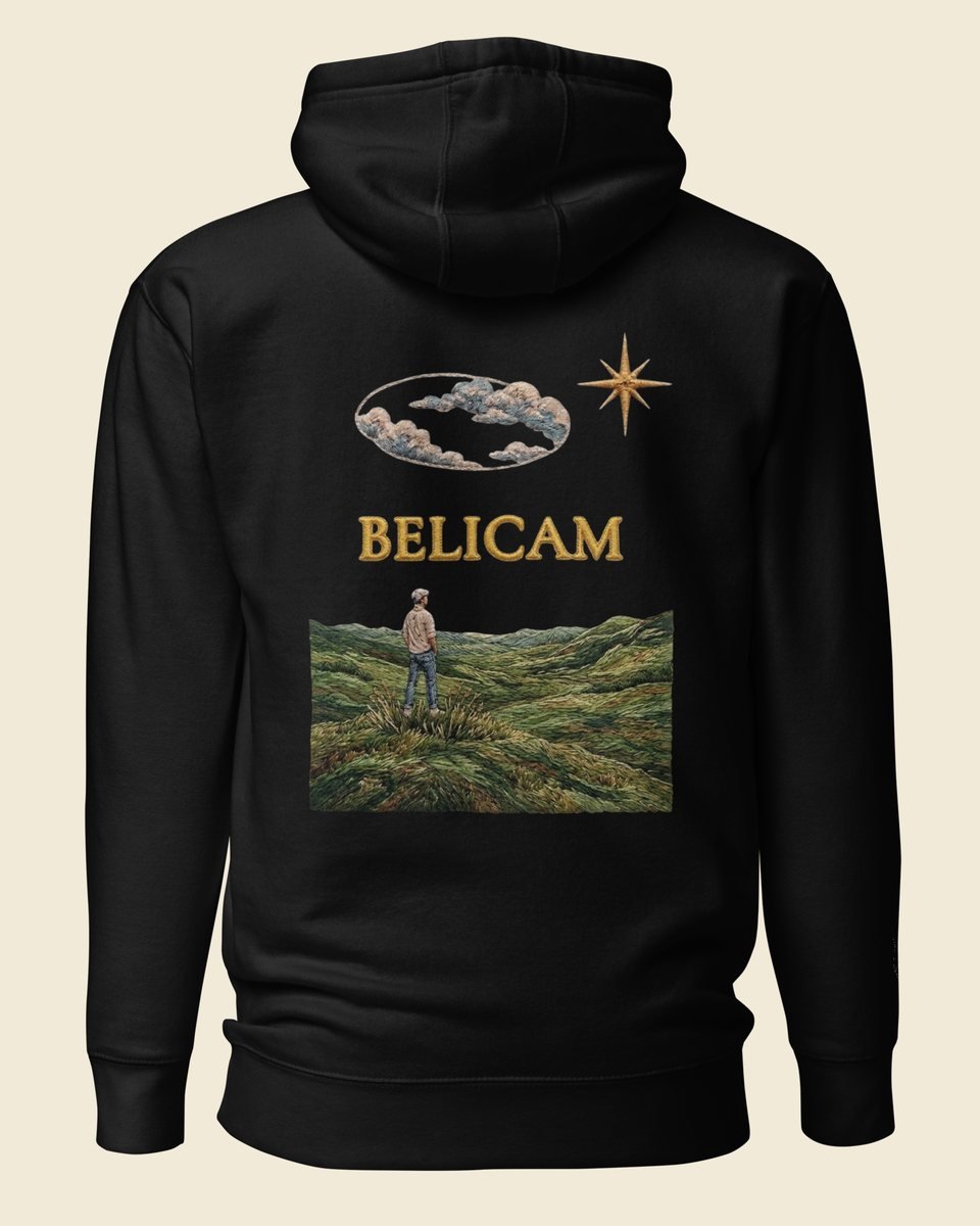 Sweat à capuche BELICAM Le Marcheur — Noir, vue de dos