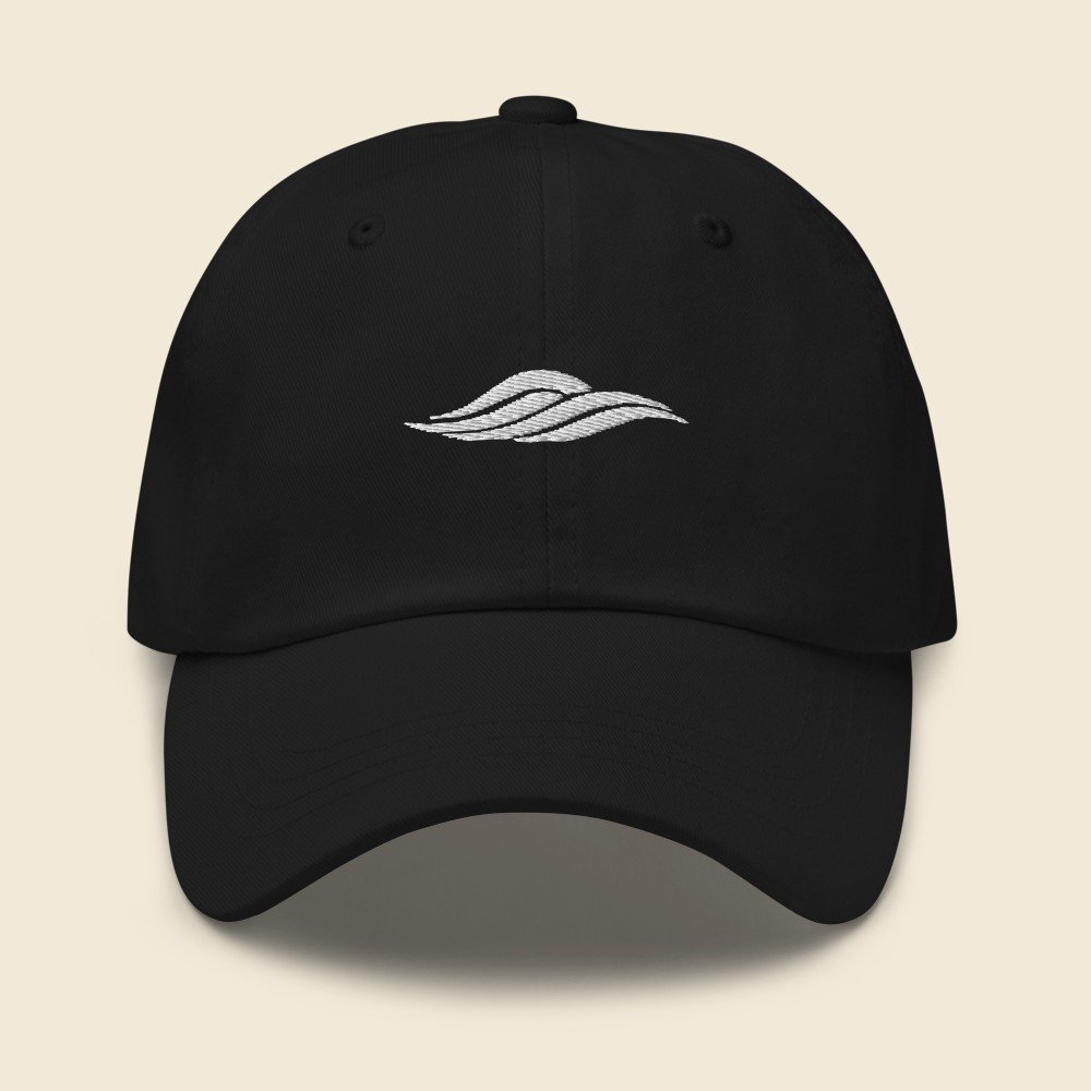 Casquette Vague — Noir, broderie pictogramme