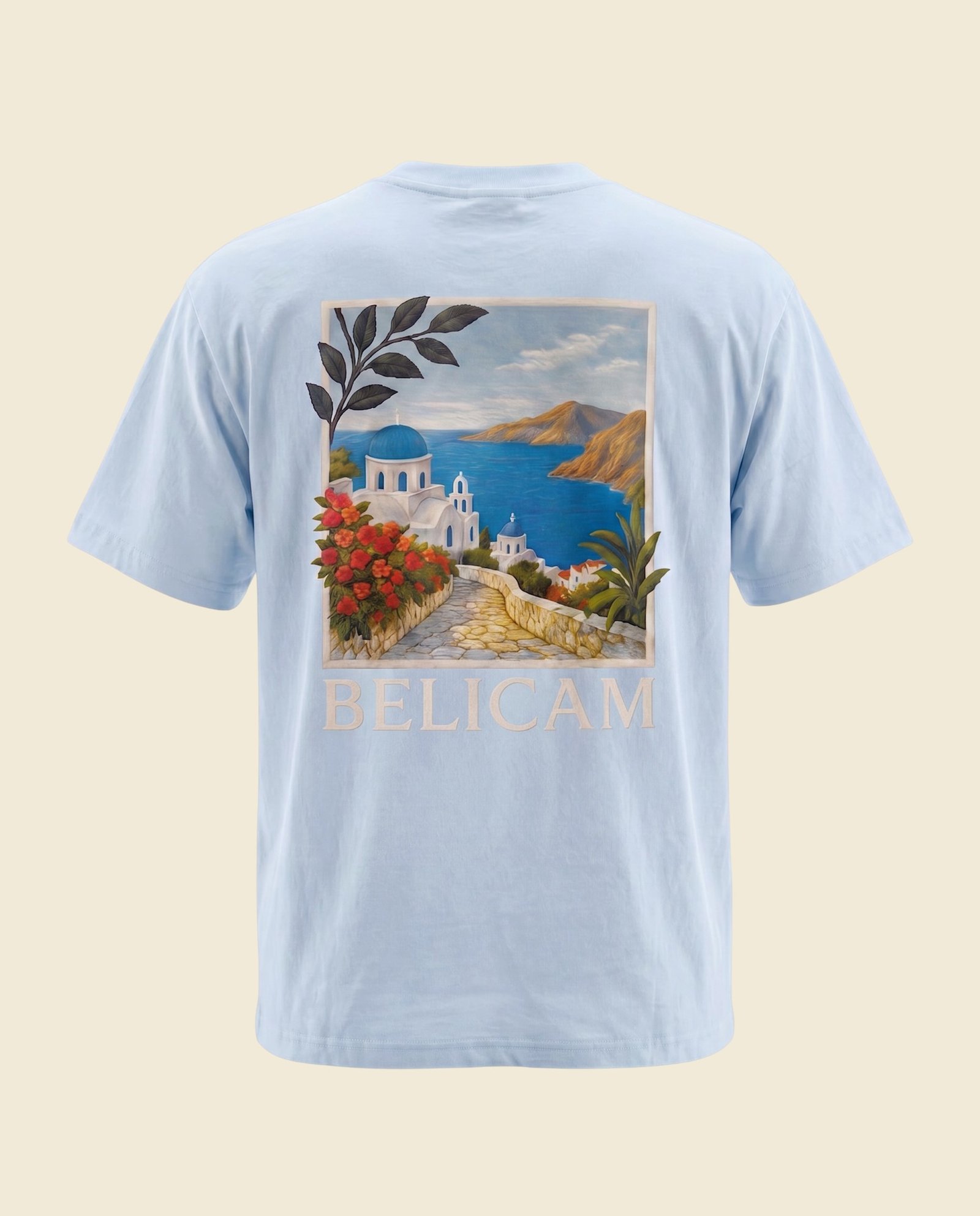 T-shirt BELICAM Plein Jour Bleu clair — visuel dos imprimé