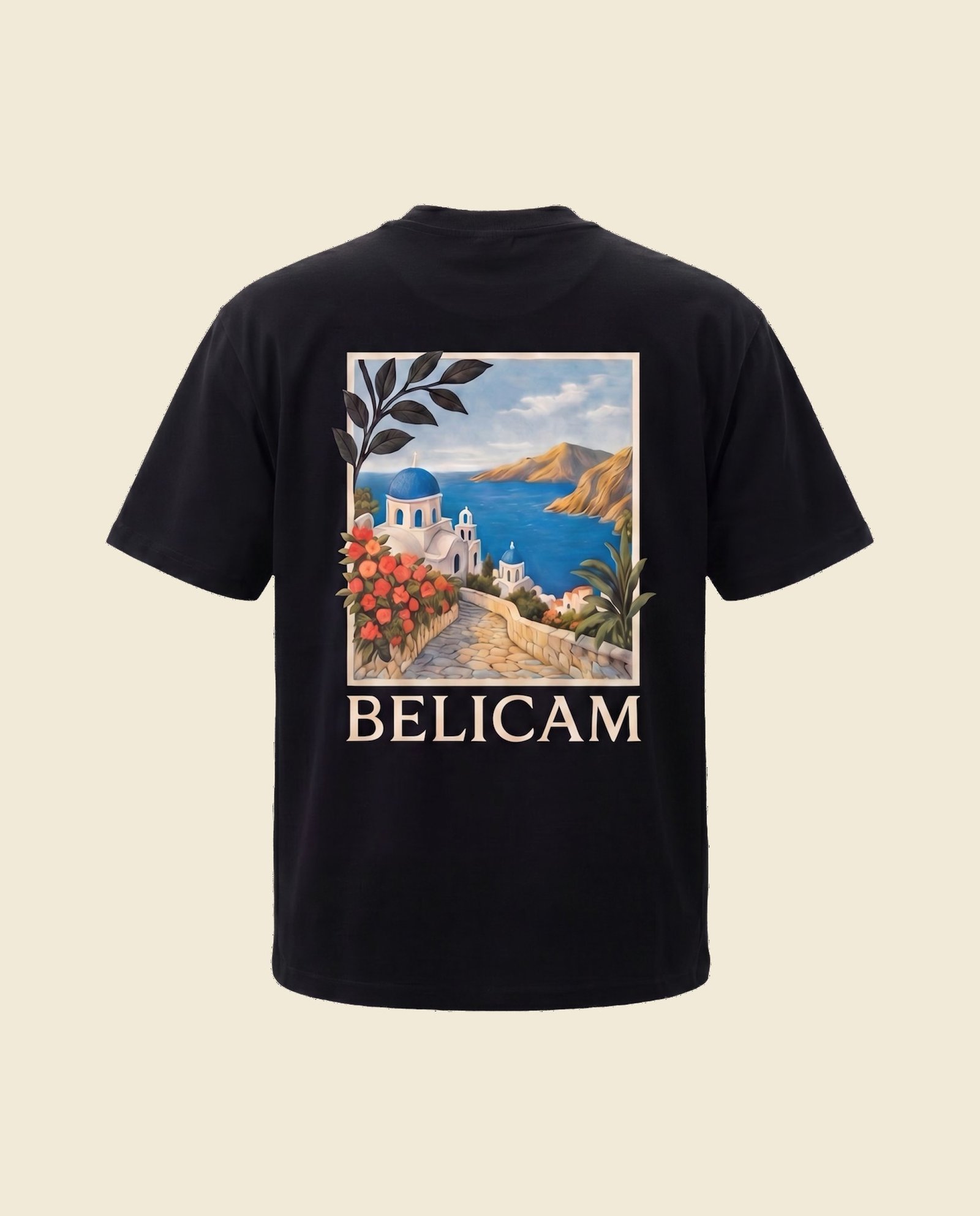 T-shirt BELICAM Plein Jour Noir — visuel dos, pictogramme vague