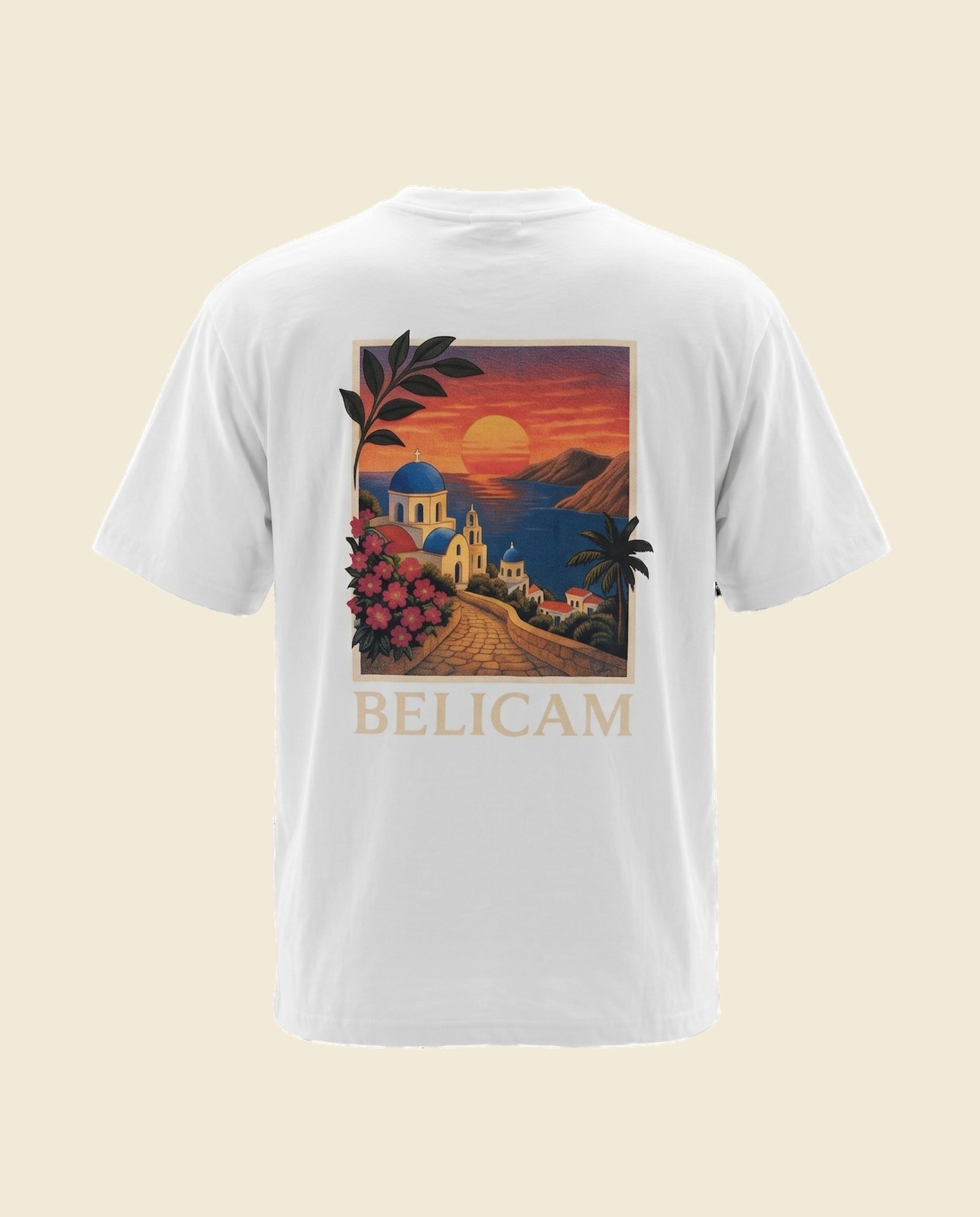 T-shirt BELICAM Dernier Soleil Blanc — visuel dos imprimé