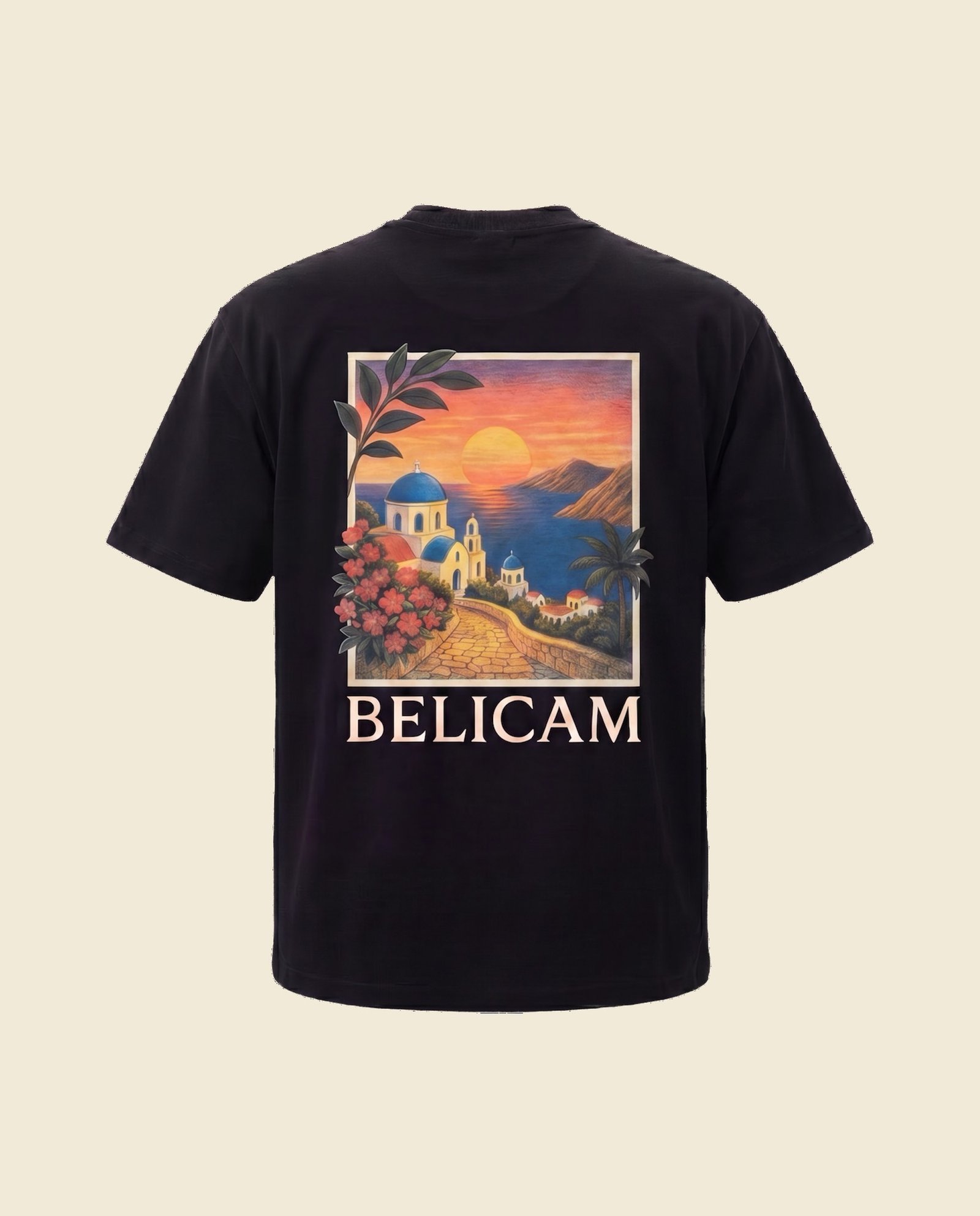 T-shirt BELICAM Dernier Soleil Noir — visuel dos imprimé